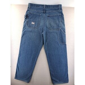 Vtg Y2K Old Navy Jeans Mens 34x34 Painter Carpenter Denim Baggy Loose W34.5"